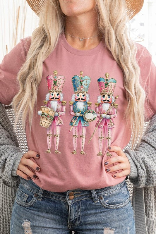 Pink Christmas Nutcracker Graphic Tee