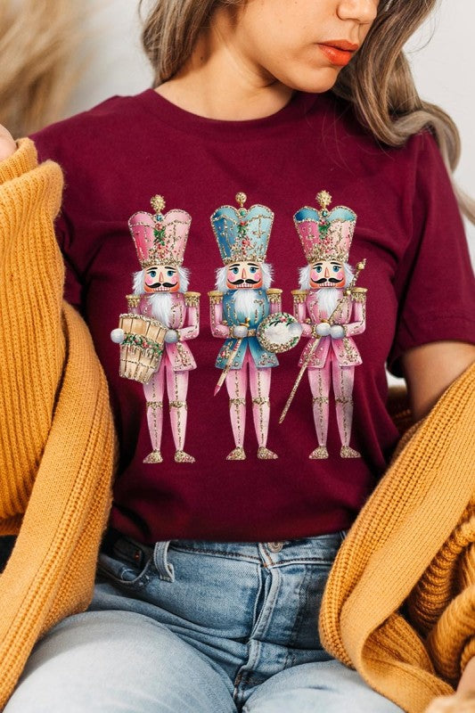 Pink Christmas Nutcracker Graphic Tee