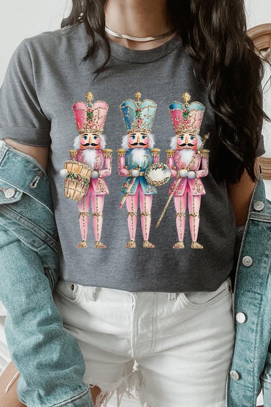 Pink Christmas Nutcracker Graphic Tee