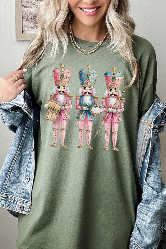 Pink Christmas Nutcracker Graphic Heavy Cotton Tee