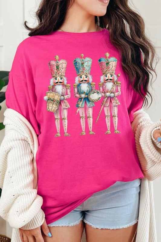 Pink Christmas Nutcracker Graphic Heavy Cotton Tee
