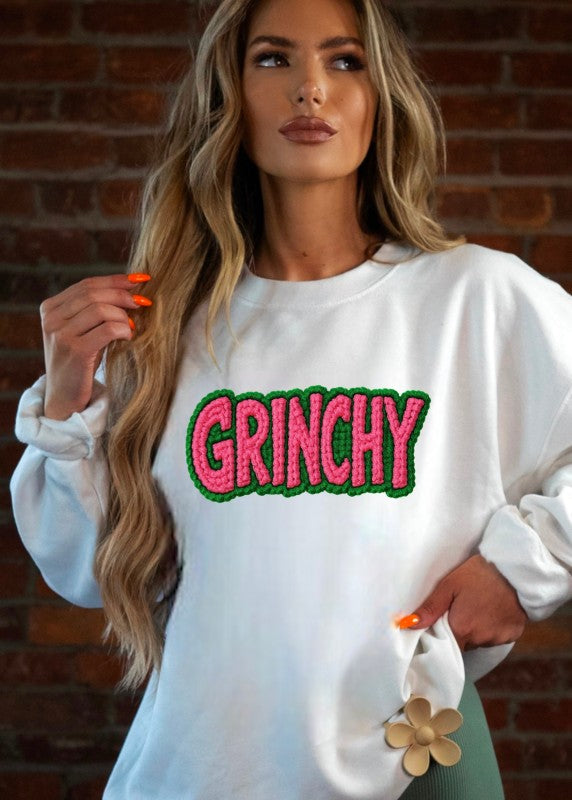 Grinchy Latch Work Graphic Sweatshirt