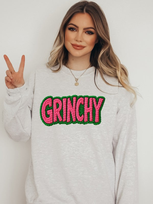 Grinchy Latch Work Graphic Sweatshirt