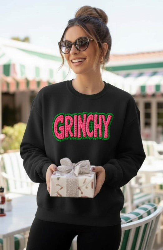 Grinchy Latch Work Graphic Sweatshirt