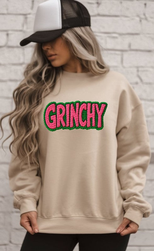 Grinchy Latch Work Graphic Sweatshirt