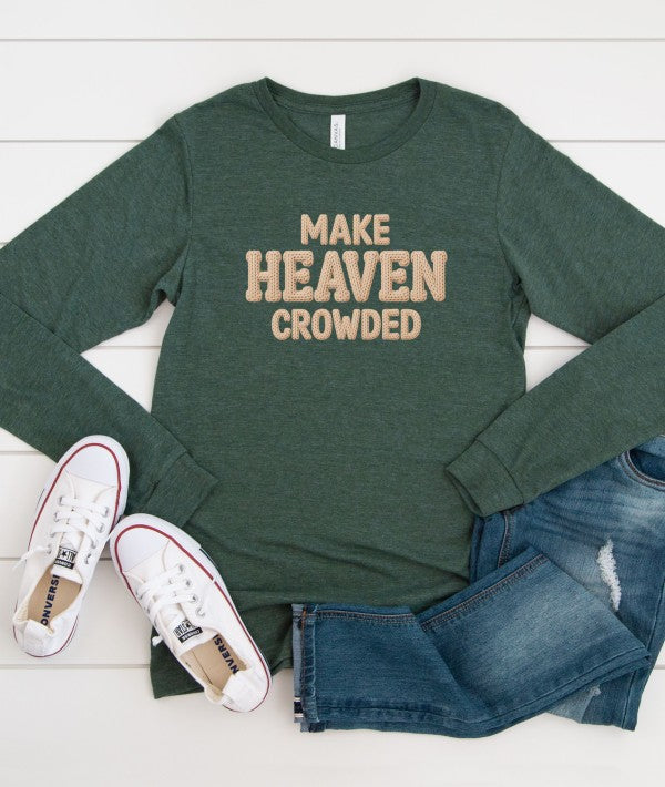 Crochet Make Heaven Crowded Long Sleve Graphic Tee