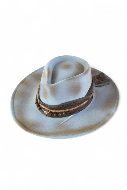 Distress Powder Blue Vintage Shapable Cowboy Hat