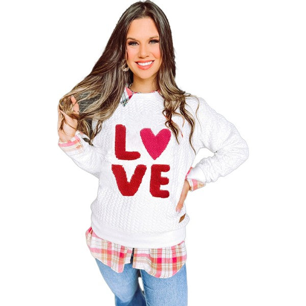 Merry And Bright Cable Knit Pullover Sweatshirt