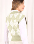 Lilou Knitted Argyle Sweater Vest