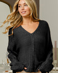 BiBi V-Neck Cable Knit Sweater