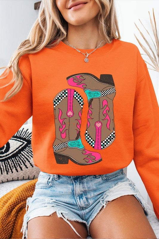 Western Cowgirl Boots Graphic Sweatshirt