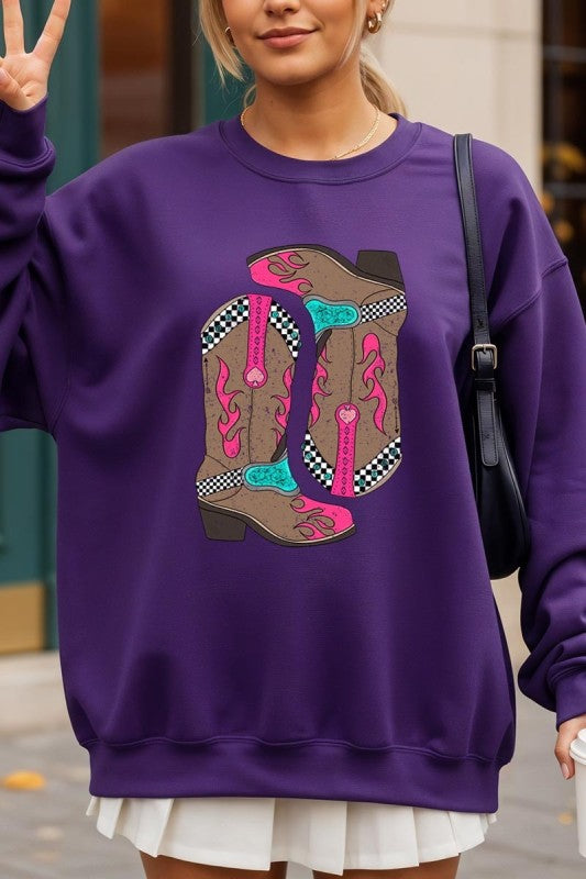 Western Cowgirl Boots Graphic Sweatshirt
