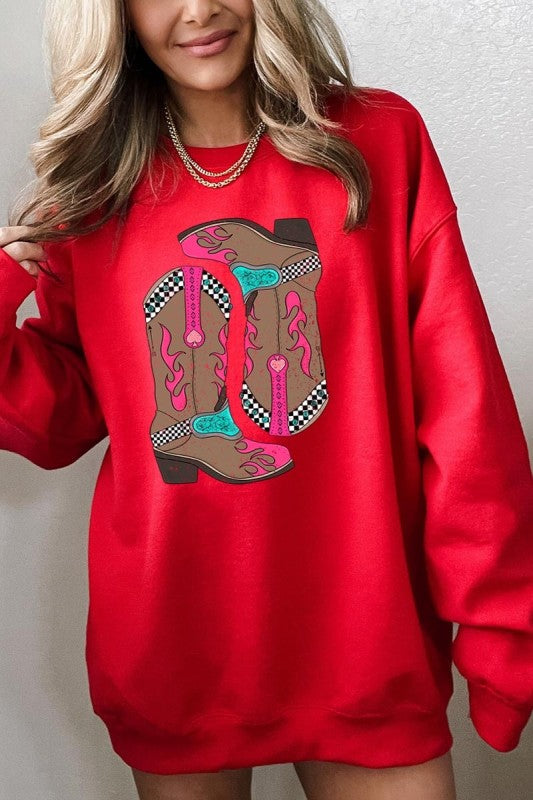 Western Cowgirl Boots Graphic Sweatshirt