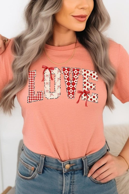 Love Pattern Valentine Graphic Tee