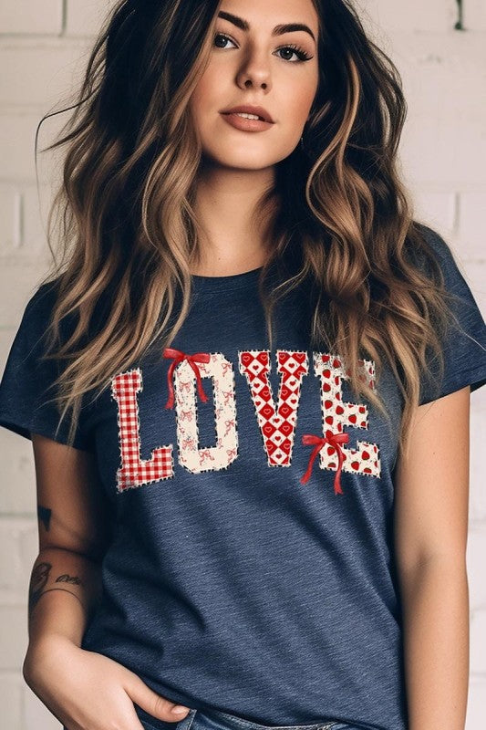 Love Pattern Valentine Graphic Tee