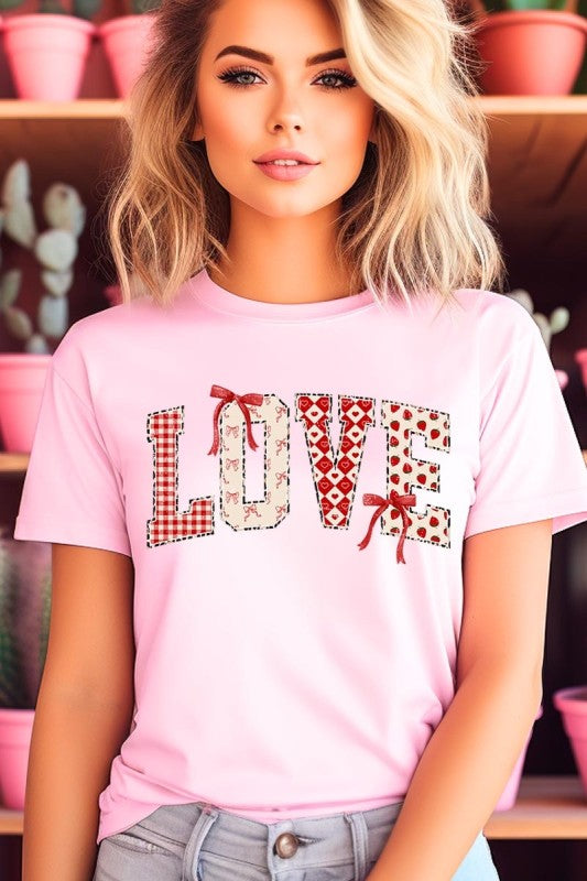 Love Pattern Valentine Graphic Tee