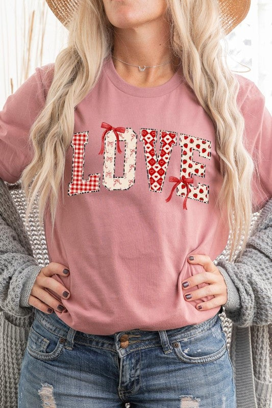 Love Pattern Valentine Graphic Tee