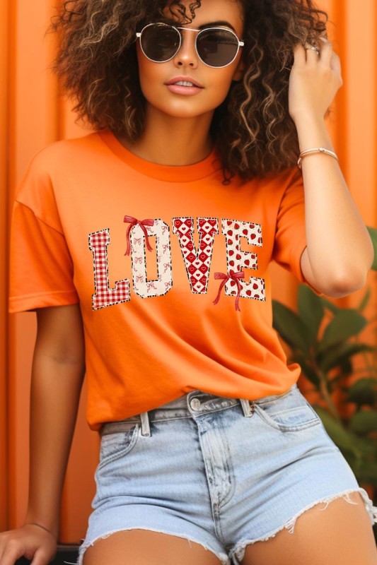 Love Pattern Valentine Graphic Tee