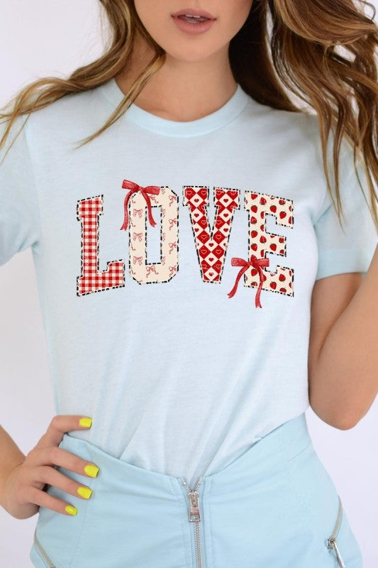 Love Pattern Valentine Graphic Tee