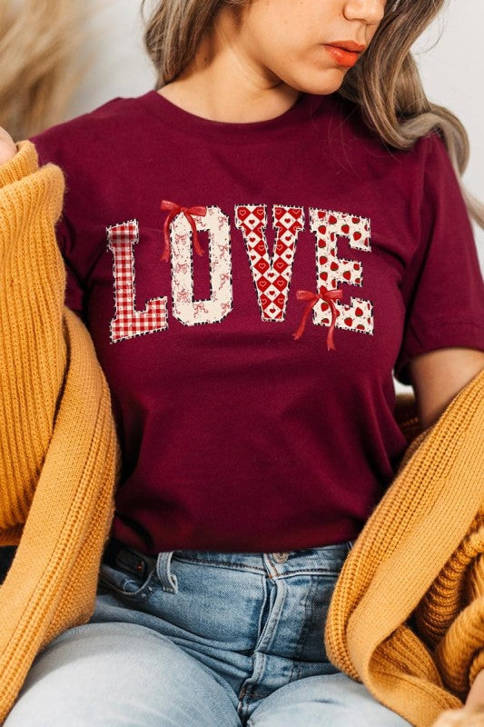 Love Pattern Valentine Graphic Tee
