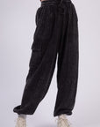 VERY J Washed Woven Crinkle Gauze Drawstring Pants