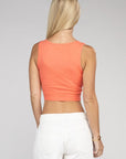 Zenana Cotton Square Neck Cropped Cami Top