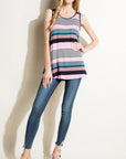 e Luna Multi Stripe Jersey Tank Top