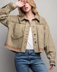 Embroidered Wash Cotton Jacket