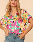 Haptics PLUS Floral Loose Fit Short Sleeve Top