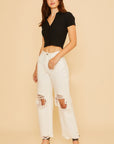 Annie Wear Distressed Raw Hem Jeans