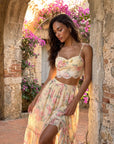 Floral Bustier & Maxi Skirt Set | Romantic Two-Piece