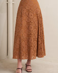 Purely Romantic Woven Lace Midi Skirt
