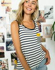 e Luna PLUS Mixed Stripe Pocket Tank