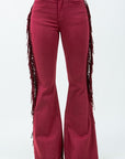 GJG Denim Texas Sun Fringe Bell Bottom Wine - Inseam 30