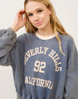 And The Why BEVERLY HILLS 92 CALIFORNIA Contrast Crop Sweatshirt