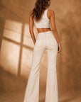 GJG Denim Westwood Studded Bootcut Jeans — Natural Ecru