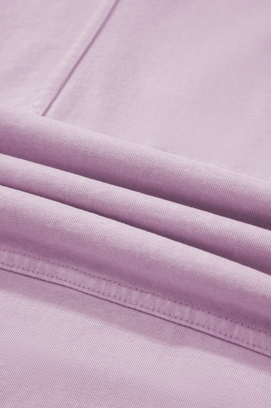 Mineral Wash Reverse Seam Drawstring Elastic Waist