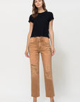 VERVET by Flying Monkey High-RIse Straight Crop Jeans