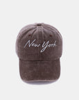 Zenana Washed Embroidered City Baseball Cap