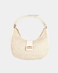 Fame Straw Braid Hobo Bag