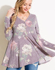 e Luna Floral Triblend Babydoll Top