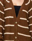 HYFVE Made for Style Oversized Striped Sweater Cardigan