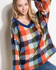 e Luna PLUS Multi Plaid Boxy Top