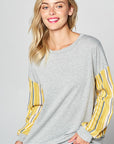 e Luna Striped Mixed Sweatshirt