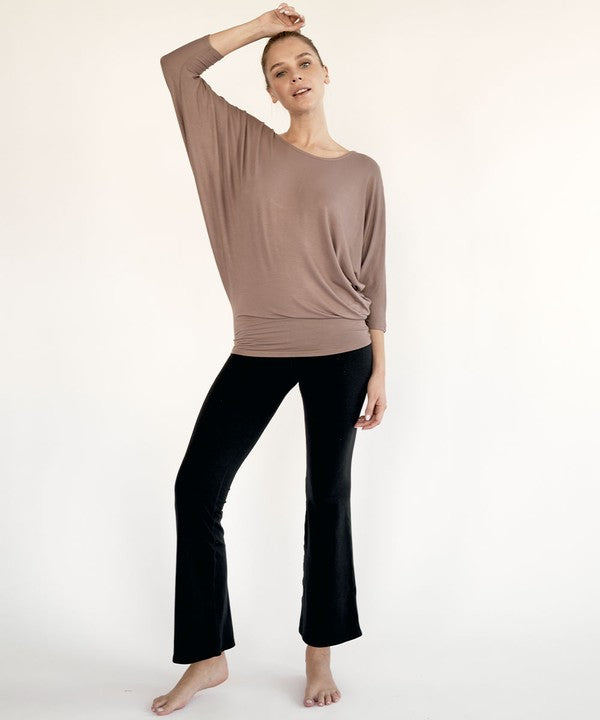 Fabina Bamboo Side Rouch Dolman Top