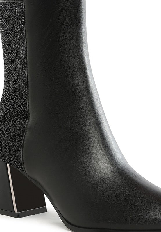 Mimosa Mesh Detail Pointy Ankle Boots