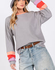 SAGE + FIG Color Block Waffle Knit T-Shirt