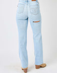 Judy Blue Full Size High Waist Distressed Straight Jeans