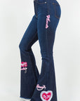 GJG Denim Sweet Heart Bell Bottom Jean- Inseam 32"