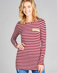 e Luna Striped Jersey Basic Top